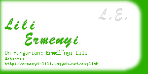 lili ermenyi business card